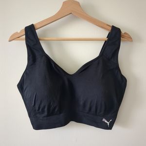 NWOT Puma Black Convertible Seamless Performance Sports Bra Size XL